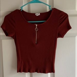 Quarter Zip crop top
